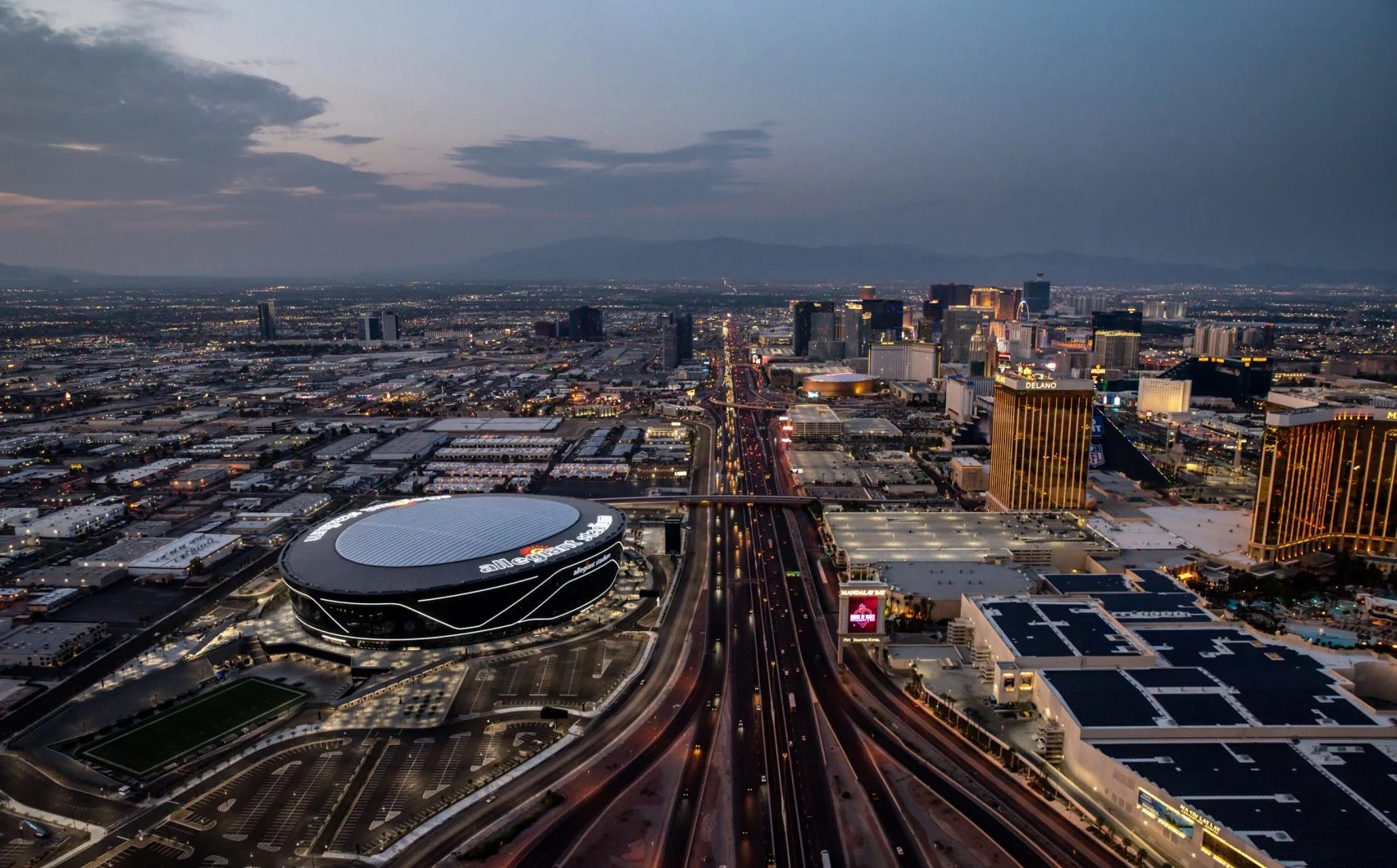 The Allegiant Stadium in Las Vegas is designed by Manica Architecture and will be the venue for the Super Bowl LVIII