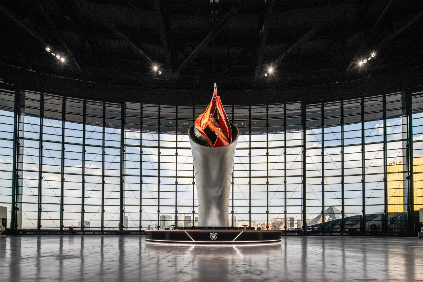 The Al Davis Memorial Torch at Allegiant Stadium.